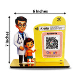 Doctor & Kid Cutout Shape - Smart NFC 1QR Standee Google Theme