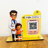 Doctor & Kid Cutout Shape - Smart NFC 1QR Standee Google Theme