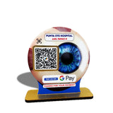 Eye Shaped Smart NFC 1 QR Standee - For Eye Hospitals and Opticians - GPay