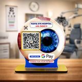 Eye Shaped Smart NFC 1 QR Standee - For Eye Hospitals and Opticians - GPay