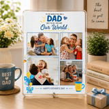 Personalized Father's Day Family Photo Frame - Custom Acrylic Gift for Father & Son/Daughter - III