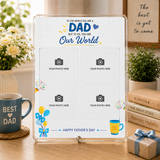Personalized Father's Day Family Photo Frame - Custom Acrylic Gift for Father & Son/Daughter - III