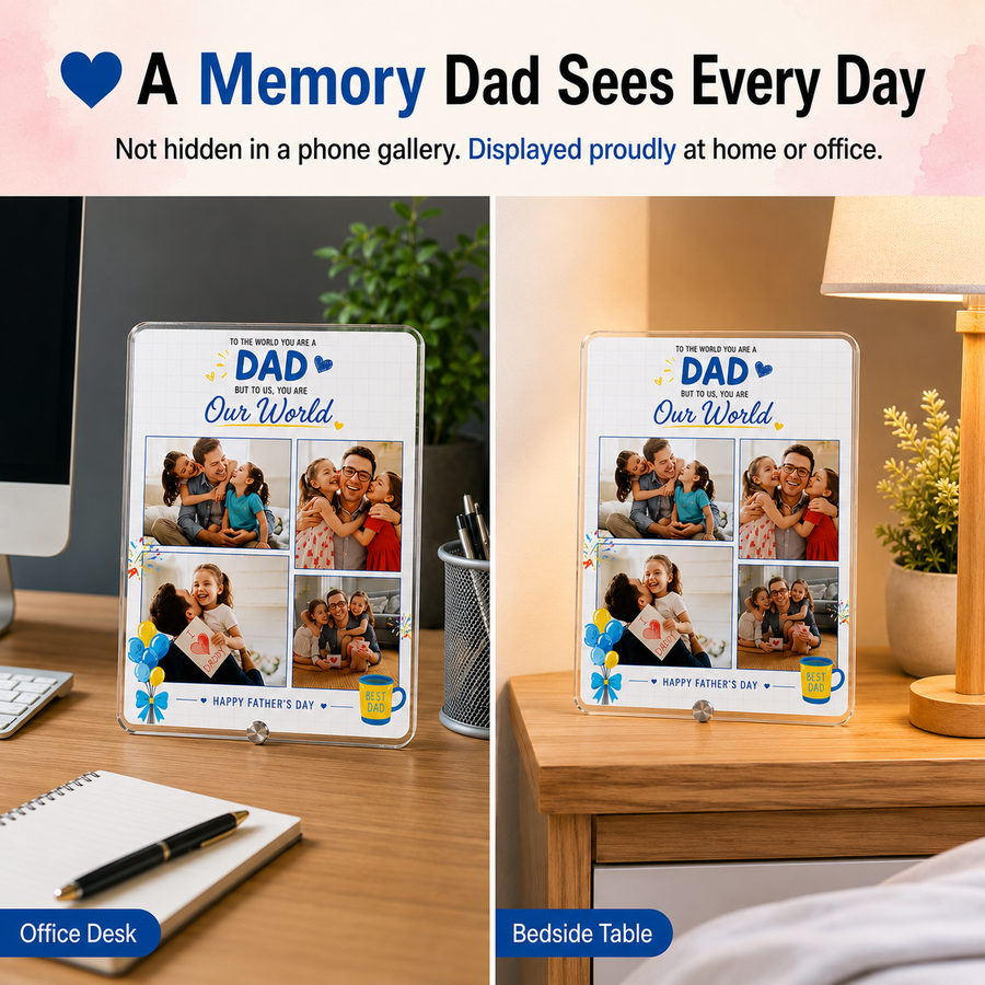 Personalized Father's Day Family Photo Frame - Custom Acrylic Gift for Father & Son/Daughter - III card 4