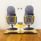 FM Mic Shaped Smart NFC 2-in-1 Table Top Standee