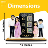 Parents & Kids Cutout Smart NFC - Premium  3 QR Tabletop Standee