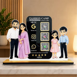 Parents & Kids Cutout Smart NFC - Premium  3 QR Tabletop Standee