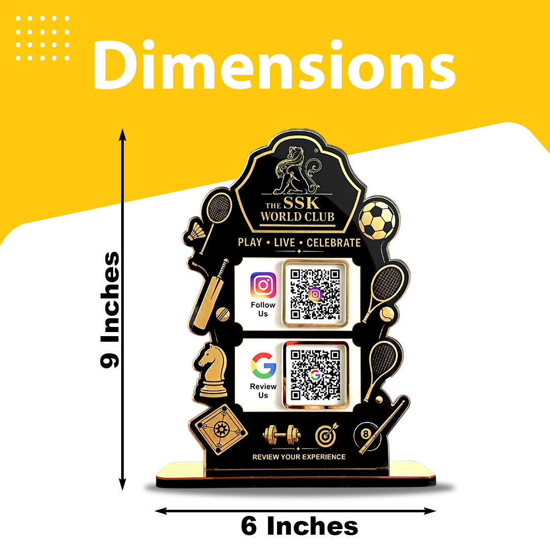Multi Sports Shaped 2-in-1 Smart NFC Standee – Black Theme