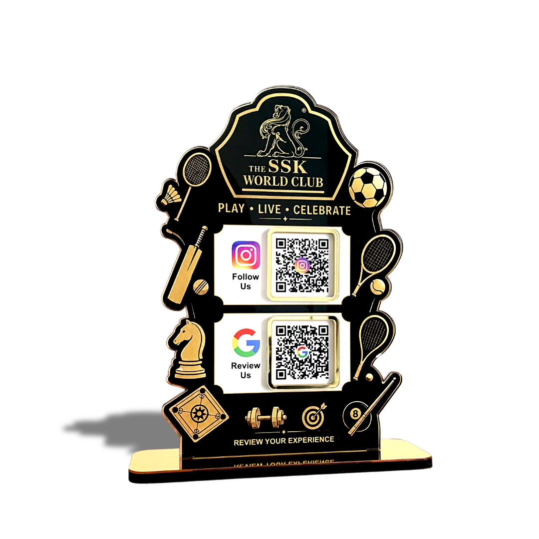 Multi Sports Shaped 2-in-1 Smart NFC Standee – Black Theme