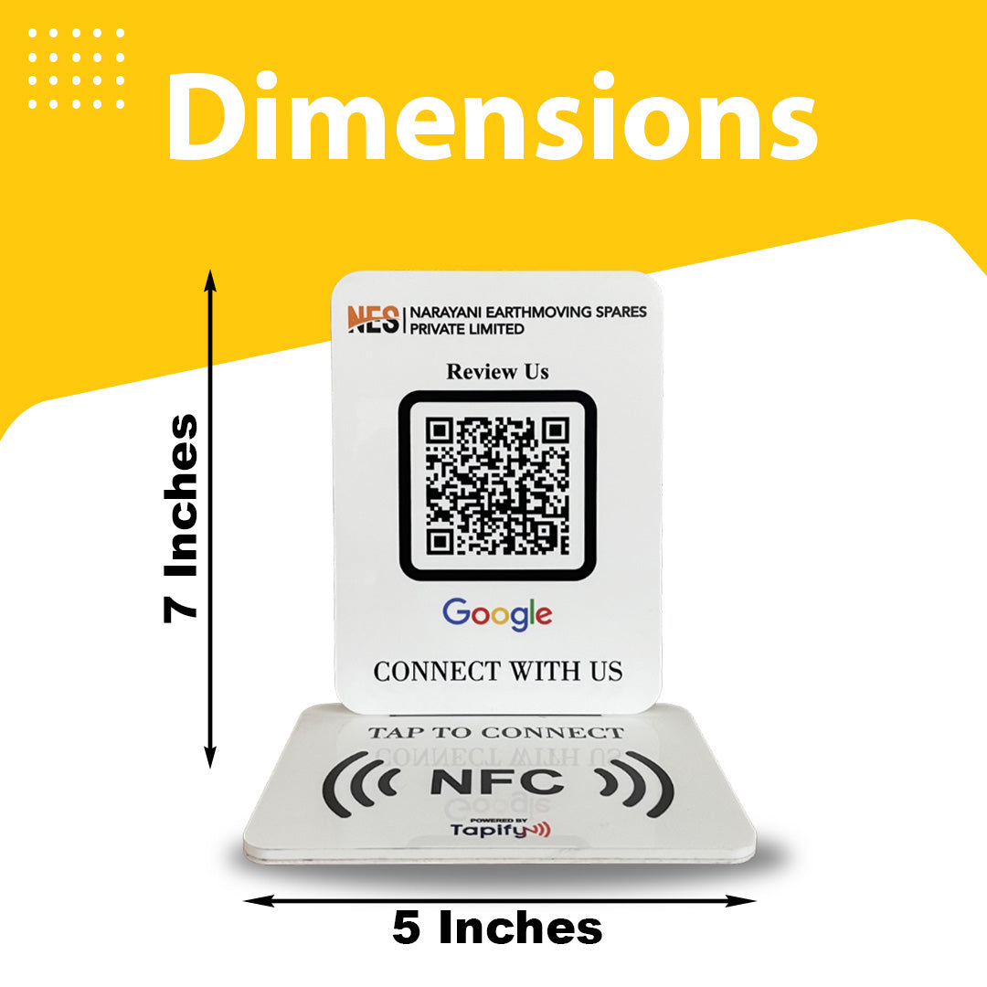 Ultimate Smart NFC Google Review Tabletop Standee – White Edition