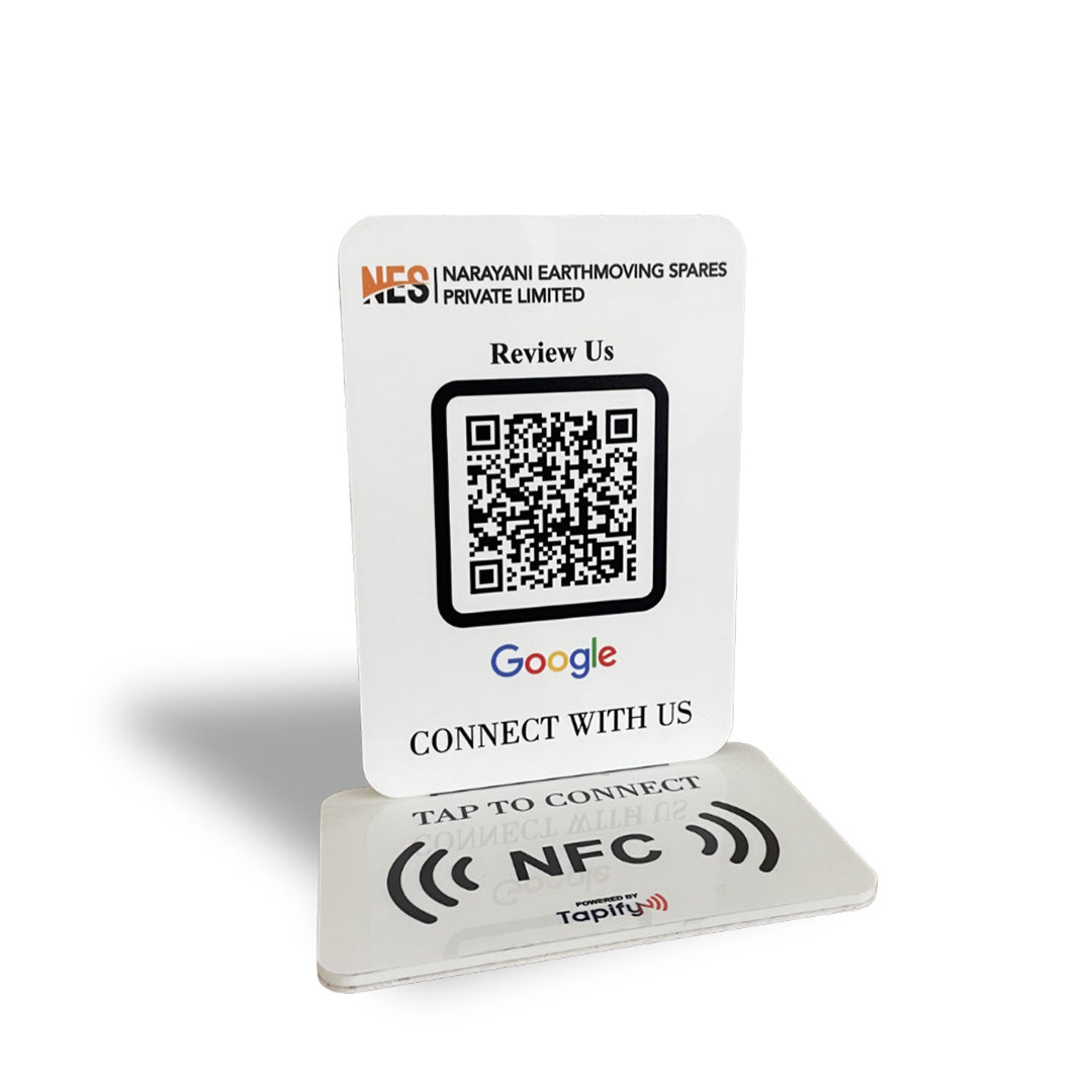 Ultimate Smart NFC Google Review Tabletop Standee – White Edition