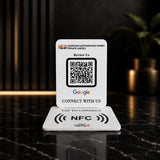 Ultimate Smart NFC Google Review Tabletop Standee – White Edition
