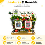 Grocery & Fruit Cart Basket Shaped - Smart NFC 2 QR Table Top Standee