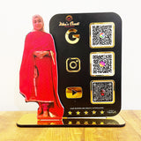 Lady Cutout Smart NFC 3-QR Standee - III
