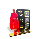 Lady Cutout Smart NFC 3-QR Standee - III