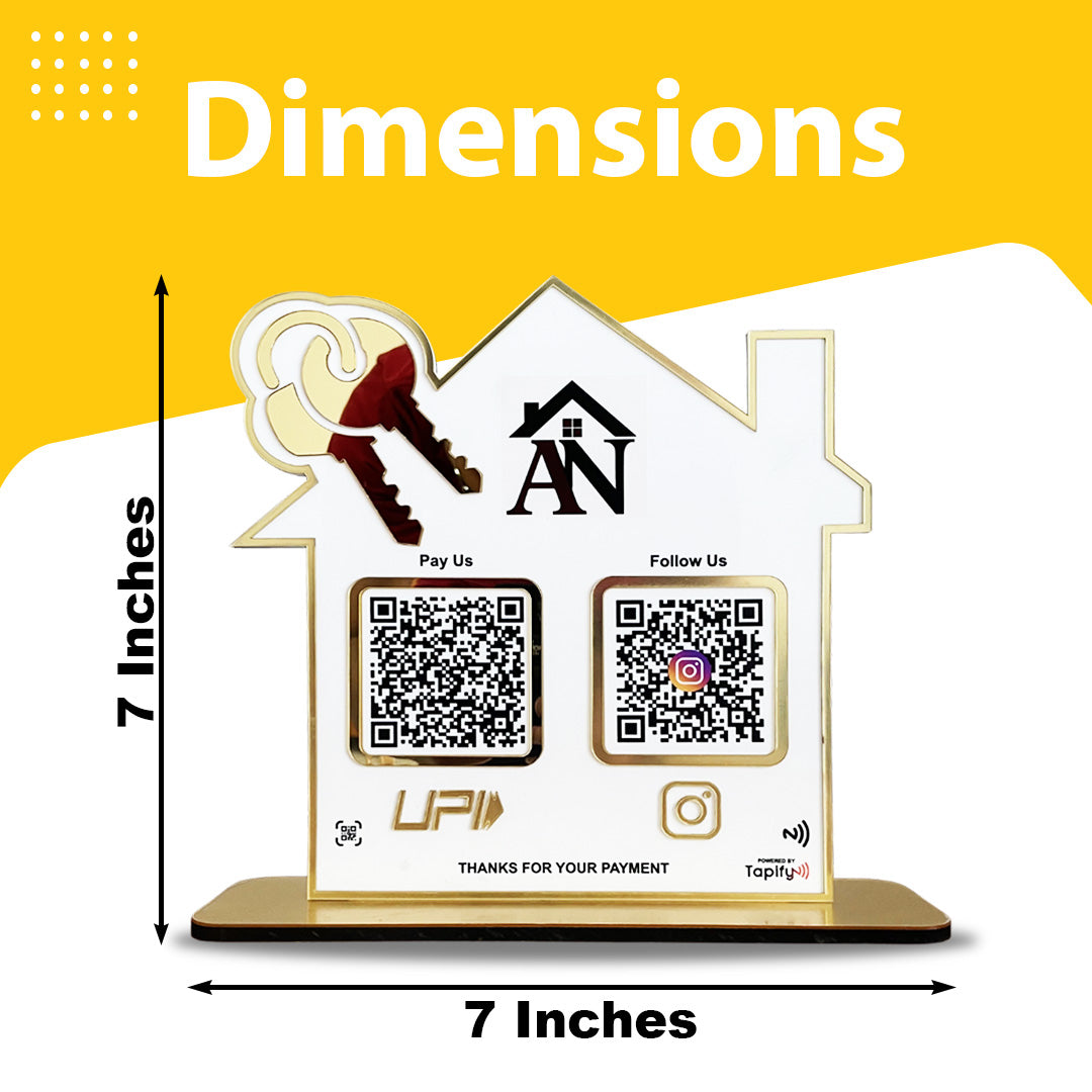 Home and Key Shaped - Premium Smart NFC 2-in-1 Standee - Icon Edition for Real Estate
