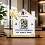 Home and Key Shaped - Premium Smart NFC 1QR Standee - Big Size