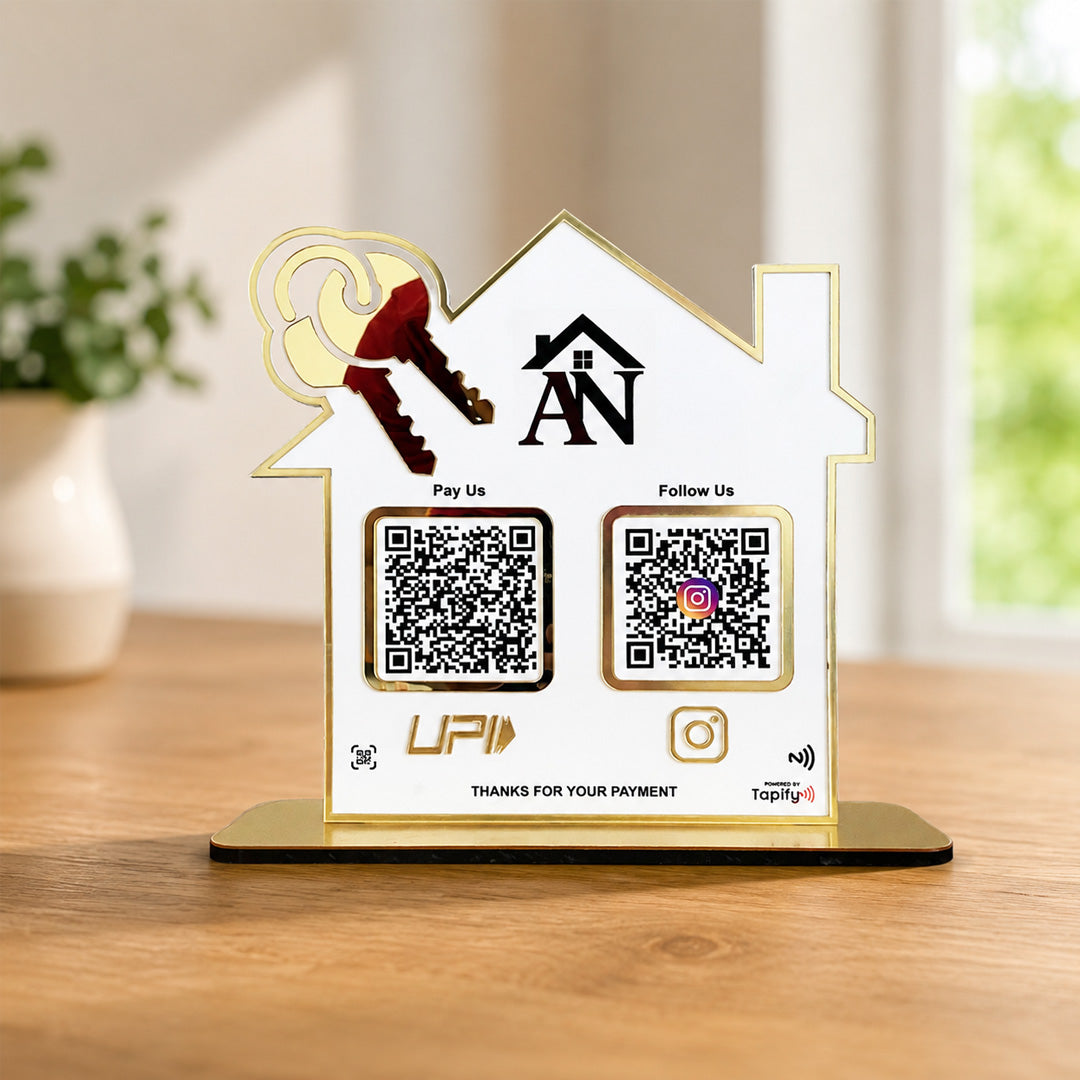 Home and Key Shaped - Premium Smart NFC 2-in-1 Standee - Icon Edition for Real Estate