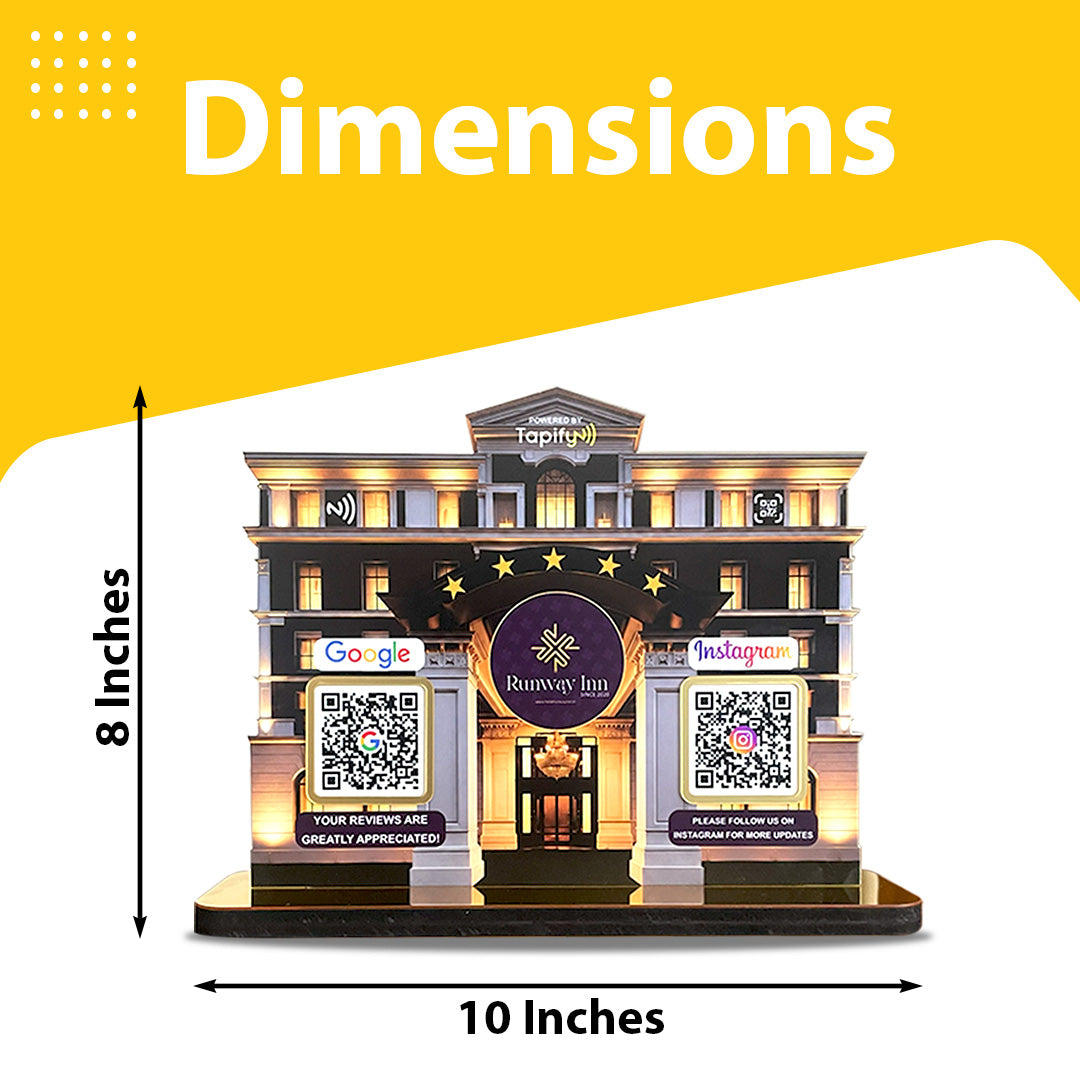 Hotel Shaped - Smart NFC 2-in-1-Tabletop Standee | For Hotel and Resorts