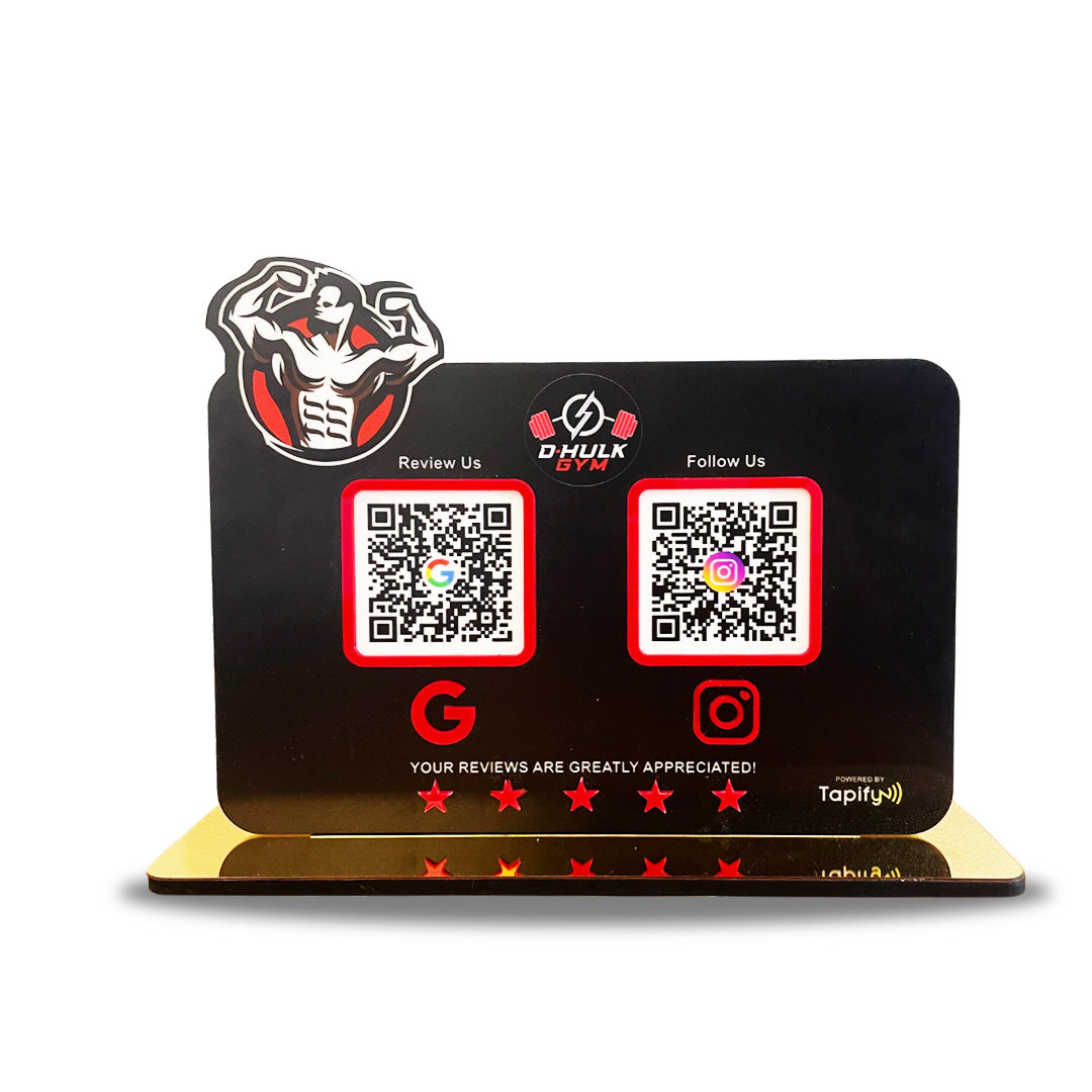 Gym Logo Cutout Shaped Smart NFC 2-in-1 Tabletop Standee For Gyms