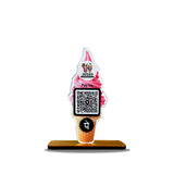 Ice Cream Shaped Smart NFC 1 QR Standee - For Ice Cream Shops - PhonePe