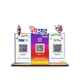Ice-Cream Logo Cutout Premium Smart NFC 3QR Table Top Standee