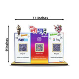 Ice-Cream Logo Cutout Premium Smart NFC 3QR Table Top Standee