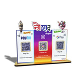Ice-Cream Logo Cutout Premium Smart NFC 3QR Table Top Standee
