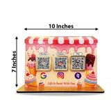 Ice-cream Shop Cutout Shaped Smart NFC 3-in-1 Tabletop Standee