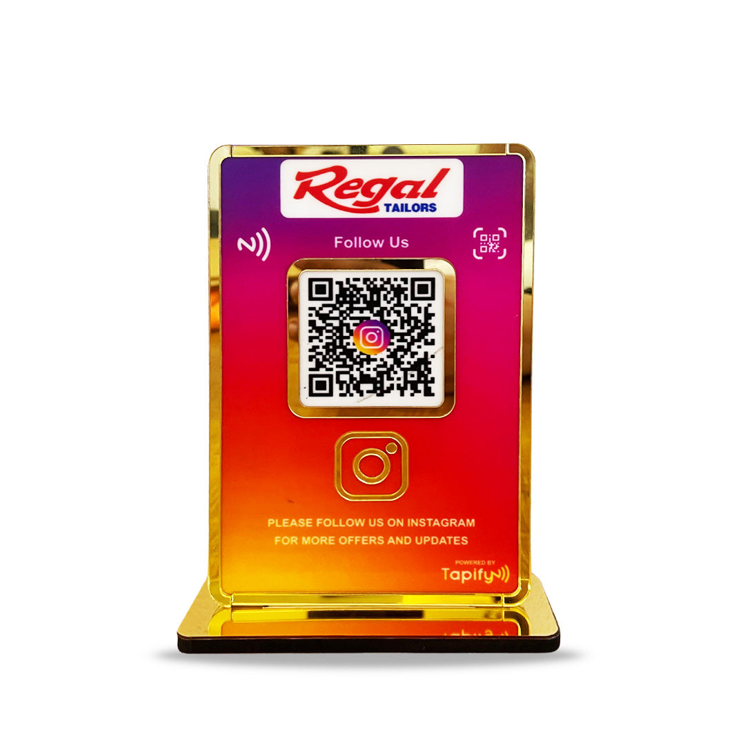 Premium Smart NFC 1 QR Table Top Standee - Instagram Theme