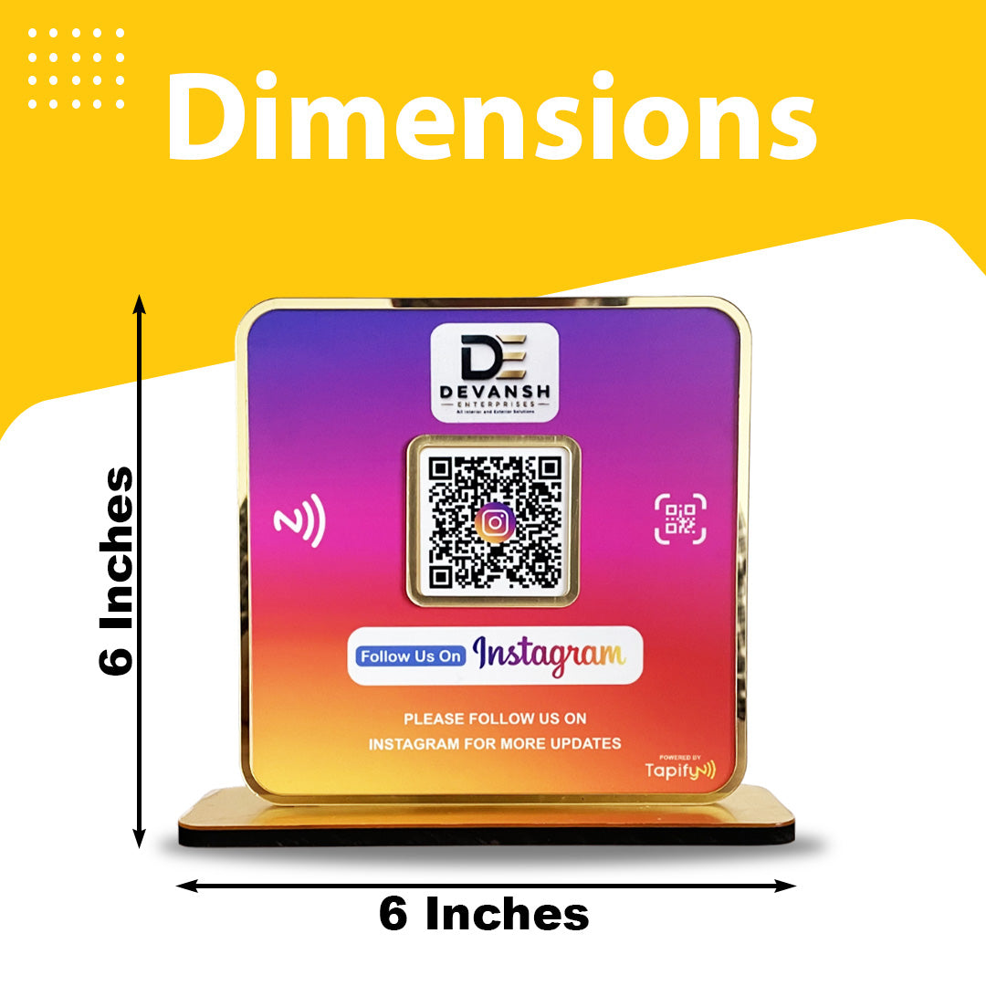 Premium Instagram - 1 QR Table Top Standee - Elite