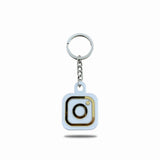 Smart NFC Instagram Keyring - without QR Code - White Colour (Fixed Design, Your Link Added ) - Acrylic Logo