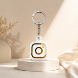 Smart NFC Instagram Keyring - without QR Code - White Colour (Fixed Design, Your Link Added ) - Acrylic Logo