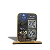 Premium Smart NFC All-In-One + UPI Table Top Standee | Portrait Style | Jewelry Background Edition