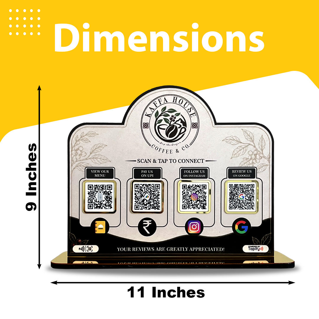 Logo Cutout Shaped - Smart NFC 4-in-1 Standee - For Restaurants & Cafes