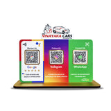Logo Cutout Premium Smart NFC 3QR Table Top Standee | Social Media Theme Edition  For - Automotive