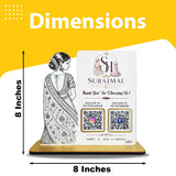 Lady in Saree Cutout Smart NFC 2-QR Standee - For ladies Garments