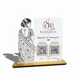 Lady in Saree Cutout Smart NFC 2-QR Standee - For ladies Garments