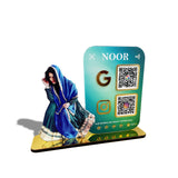 Lady Cutout Smart NFC 2-QR Standee - Gradient Colour