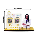 Lady Doctor Cutout Shape - Smart NFC - 2 QR  Table Top Standee