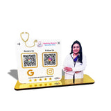 Lady Doctor Cutout Shape - Smart NFC - 2 QR  Table Top Standee