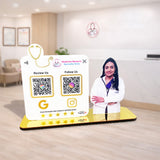 Lady Doctor Cutout Shape - Smart NFC - 2 QR  Table Top Standee