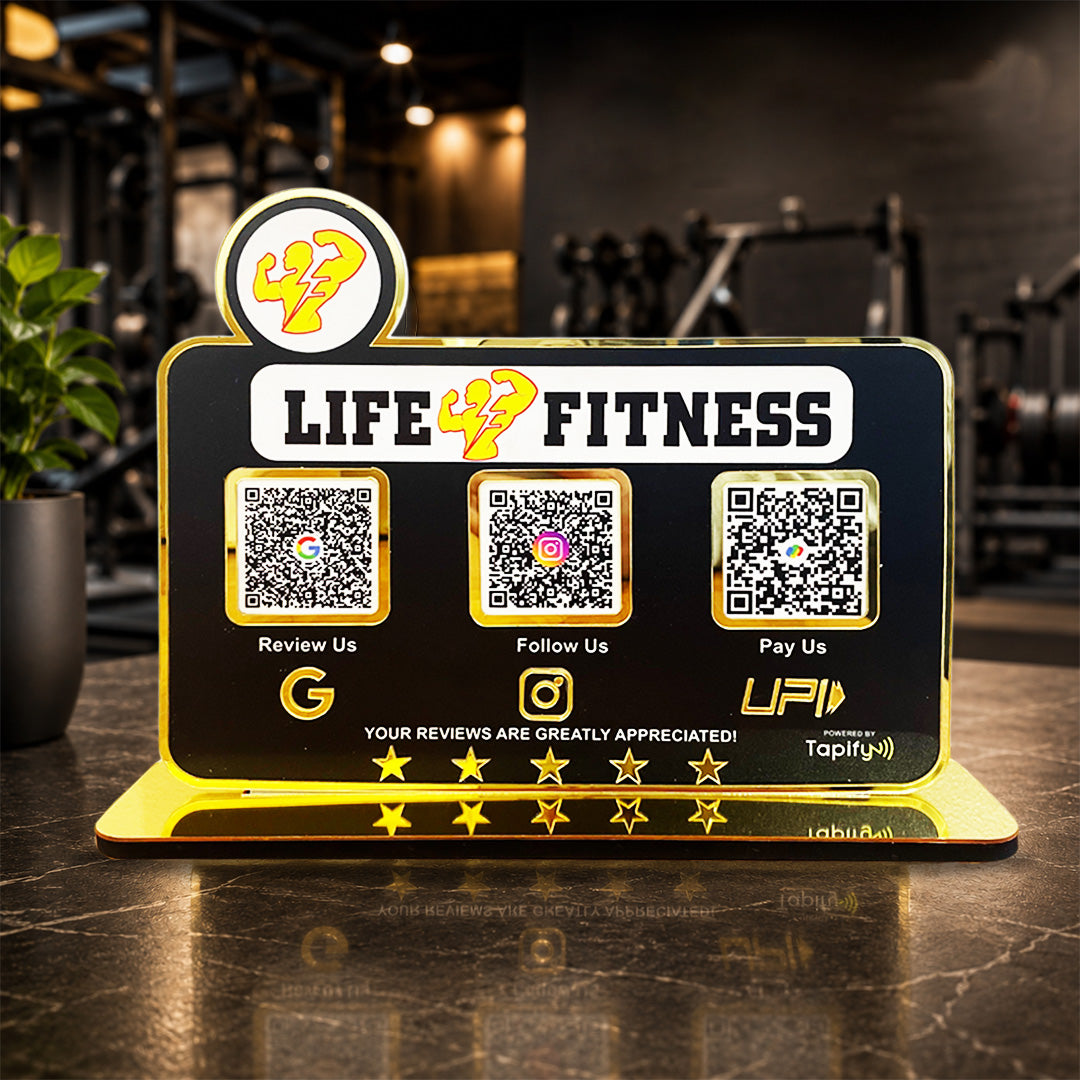 Smart NFC 3-in-1 Table Top Standee - Gym Logo Cutout - II