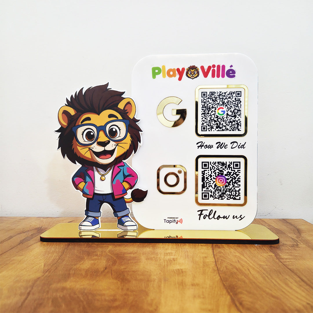 Lion Cutout Smart NFC 2-QR Standee