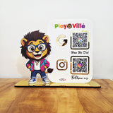 Lion Cutout Smart NFC 2-QR Standee