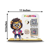 Lion Cutout Smart NFC 2-QR Standee