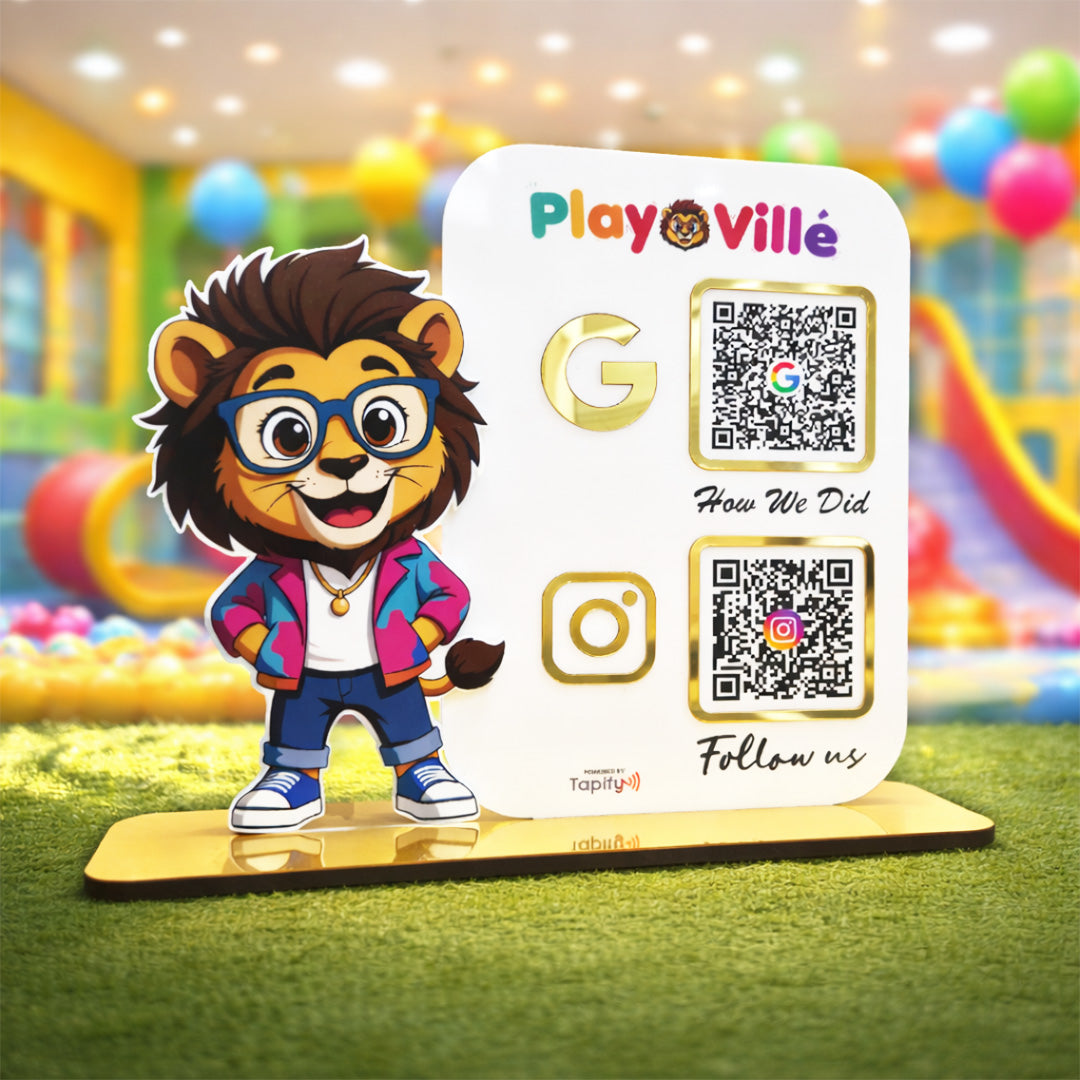 Lion Cutout Smart NFC 2-QR Standee