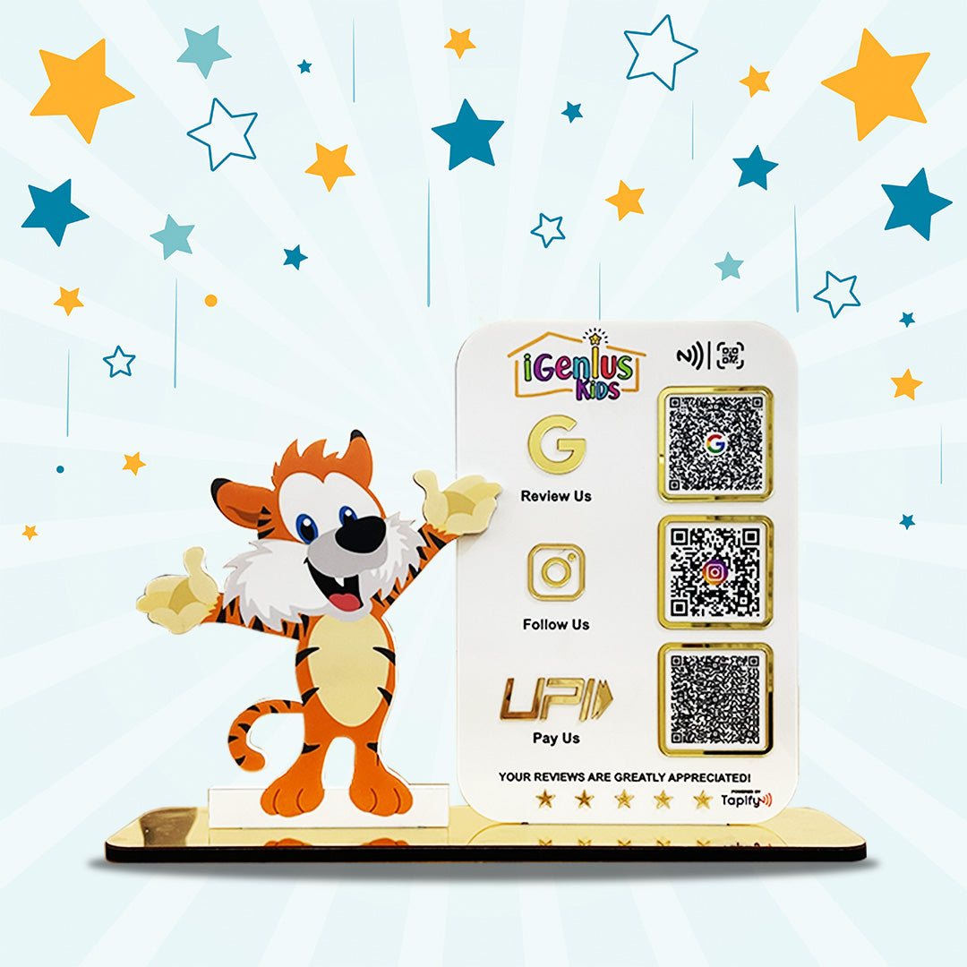 Tiger Cutout -  Smart NFC 3 QR Table Top Standee