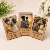 Personalized Photo Fridge Magnet – Custom MDF Gift for Father & Son/Daughter