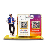 Man Cutout Premium Smart NFC 2-QR Standee Social Media Theme Edition