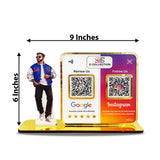 Man Cutout Premium Smart NFC 2-QR Standee Social Media Theme Edition